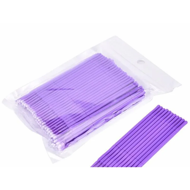 Aplicador Microbrush Fino Brush Cilios 100und Pinceis Roxo