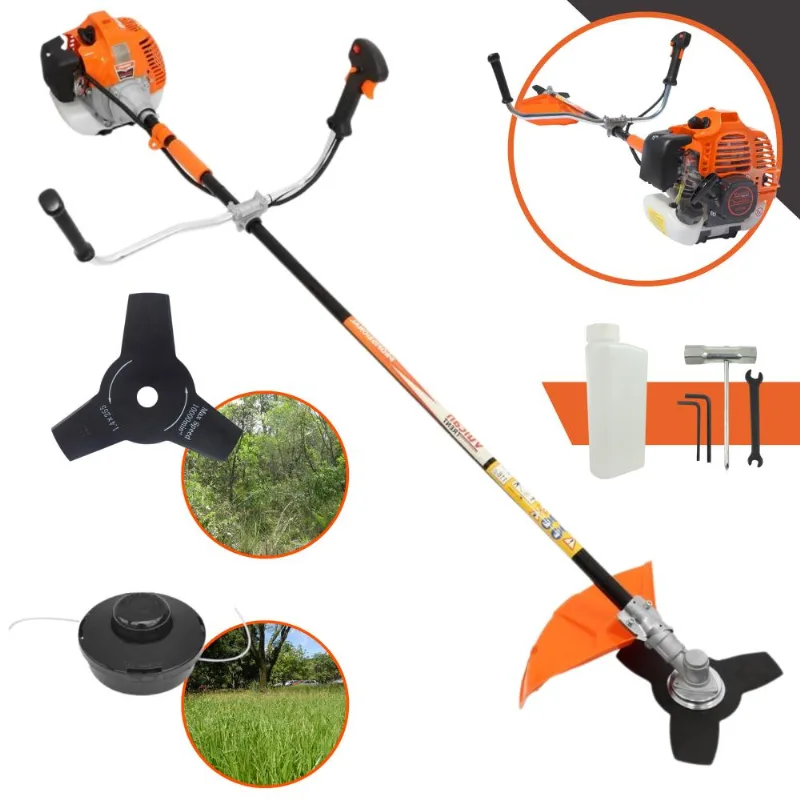 Roçadeira Profissional Vulcan Vr520h 2t 52cc 2,5hp Próprio Para Trabalho Pesado Com Partida Extremamente Leve, Lâmina 3 Pontas E Carretel De Nylon