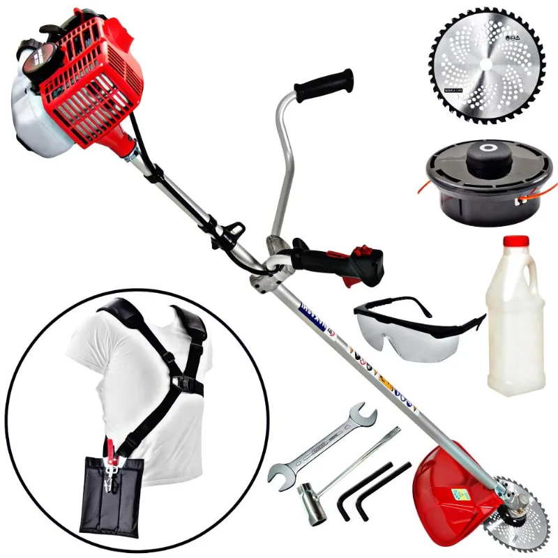 Roçadeira Profissional Lateral Nakashi L270n 25,4cc 2t Motor Nakashi Com Guidão Potente Ideal Para Campo, Jardim E Rodovias