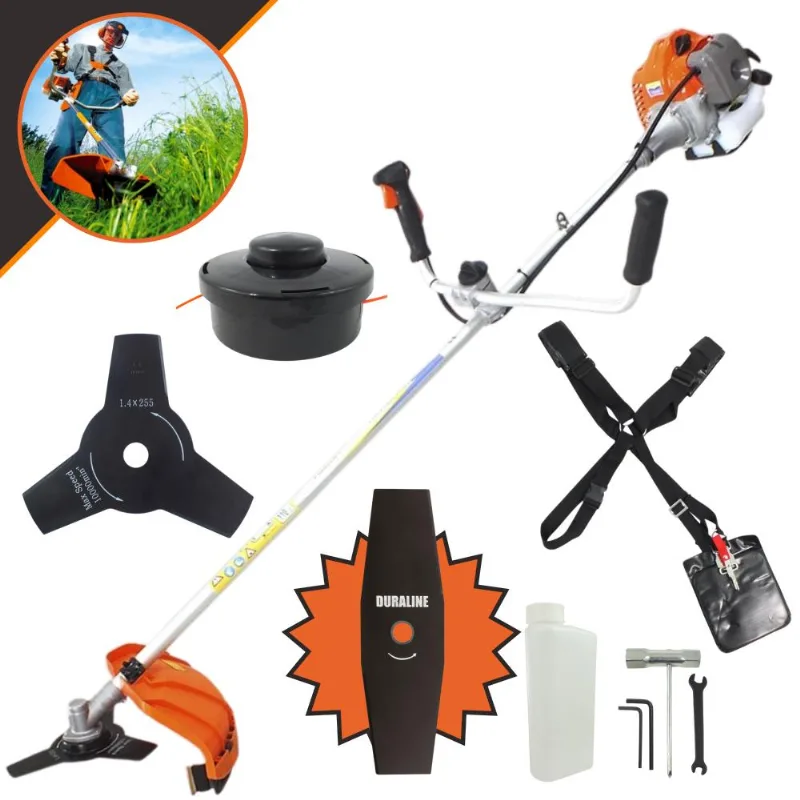 Roçadeira Profissional Vulcan Vr330p Á Gasolina 2t 33cc 1,3hp Forte E Econômica Com Lâmina 3 Pontas + Lâmina 2 Pontas Ideal Na Manutenção De Rodovias