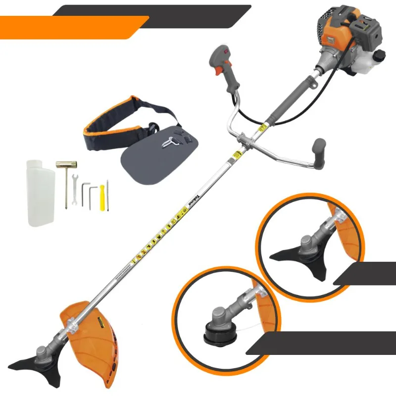Roçadeira Aparador De Grama Á Gasolina Tekna Rl430p Plus Motor 2t 43cc 1,7hp Modelo Completo Com Lâmina 3 Pontas E Cabeçote Nylon