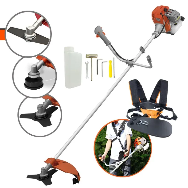 Roçadeira Profissional À Gasolina Tekna Rl520acg2 52cc 2t 2hp Alta Rotação Com 3 Opções De Corte Carretel De Nylon + Faca 2 Pontas + Faca 3 Pontas