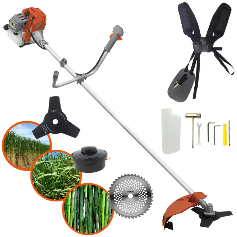 Roçadeira Tekna Rl520acg2 À Gasolina 52cc 2hp 13.000rpm Cortador De Grama Completo Com Carretel De Nylon + Lâmina 3 Pontas + Lâmina 40 Dentes Vídea