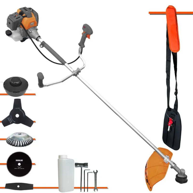 Roçadeira À Gasolina Tekna Rl520p 2t 52cc 2hp Com Carretel + Lâmina 2 Pontas + Lâmina 3 Pontas + Lâmina 80 Dentes + Escova De Aço 38 Cerdas