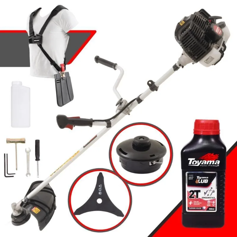 Roçadeira Kawashima Kw43le 1,7hp 43cc Faca 3p + Óleo Toyama