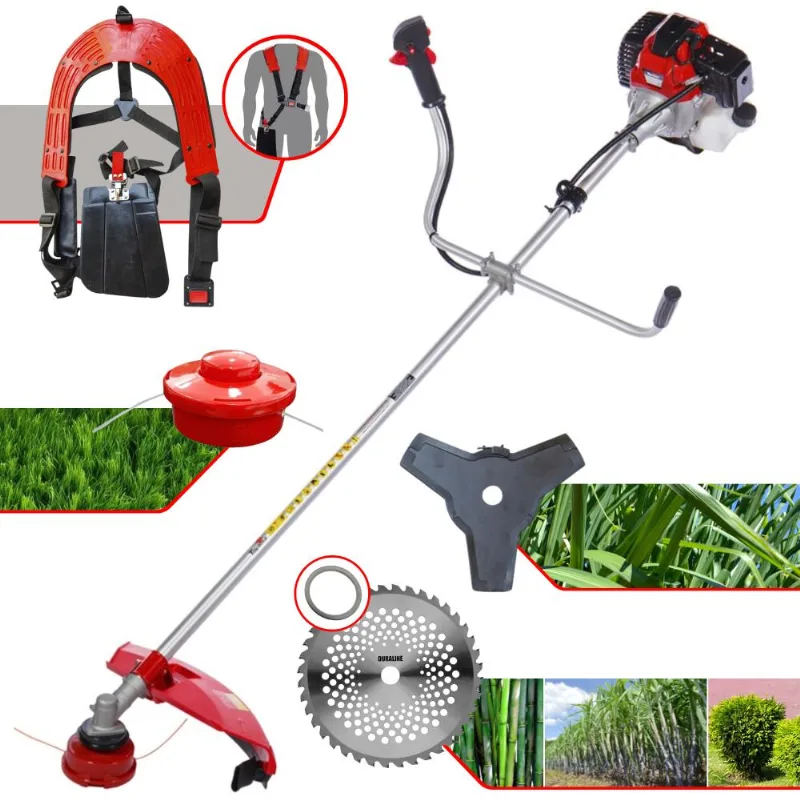 Roçadeira Multifuncional À Gasolina Toyama Rt43l 43cc 1,7hp Motor 2t Alta Rotação Com Carretel De Nylon + Faca 3 Pontas + Faca 40 Dentes De Vídea