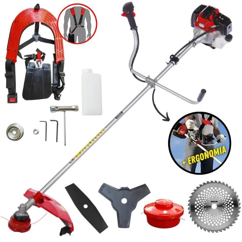 Roçadeira À Gasolina Rt43l Toyama 43cc 1,7hp 10000rpm 4 Em 1