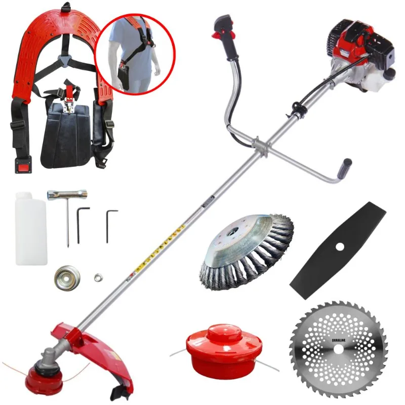 Roçadeira À Gasolina Rt43-l Toyama 1,7hp 43cc 10.000rpm Com 4 Opções De Corte Lâmina 3 Pontas, Lâmina 40 Dentes, Carretel De Nylon E Escova De Aço