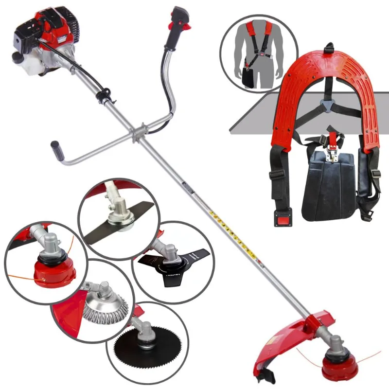 Roçadeira Com Sistema Anti-vibração Toyama Rt43l 2t 43cc 1,7hp Com Carretel De Nylon + Lâmina 2 Pontas + Lâmina 3 Pontas + Lâmina 80 Dentes + Escova