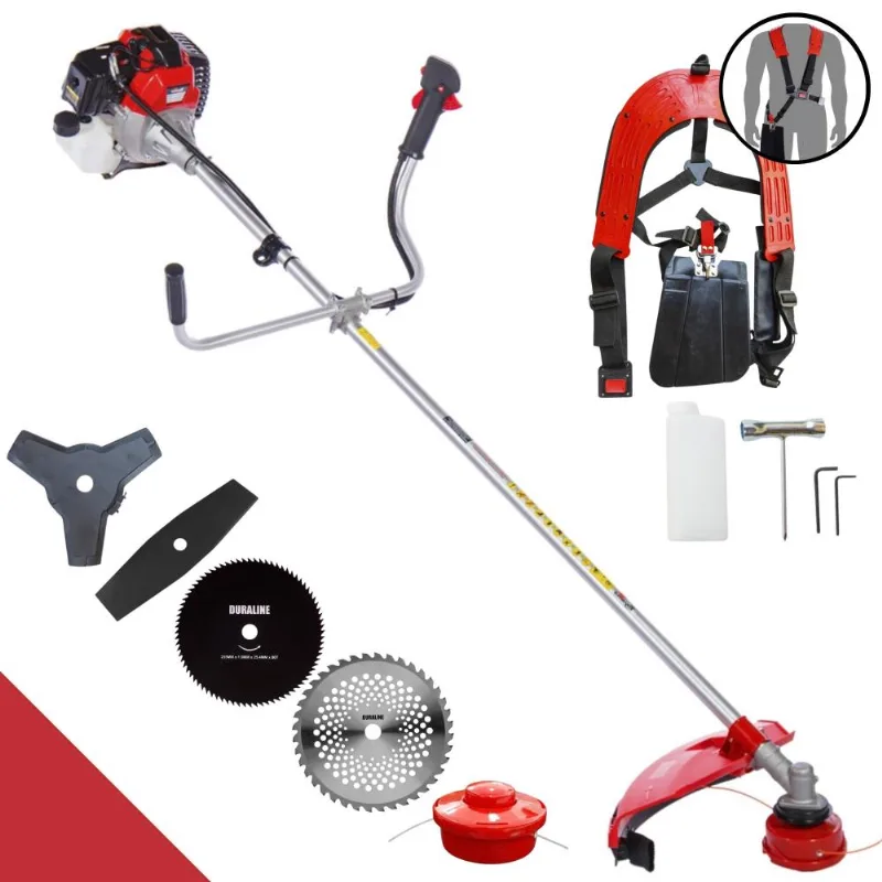 Roçadeira À Gasolina Toyama Rt52l 52cc 2t 10.000rpm Completa Com Carretel + Lâmina 2 Pontas + Lâmina 3 Pontas + Lâmina 40 Dentes + Lâmina 80 Dentes