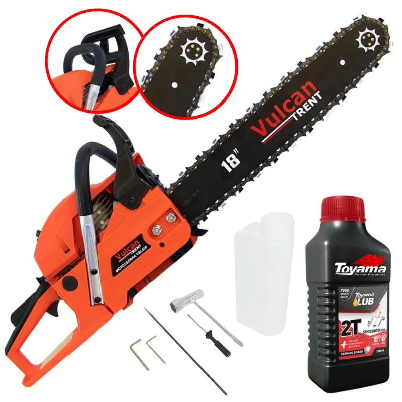 Motosserra Motorserra Profissional Vulcan Vsl550 Á Gasolina 2t 55cc 3hp Alta Performance, Potente E Robusta + Óleo Toyama 2t