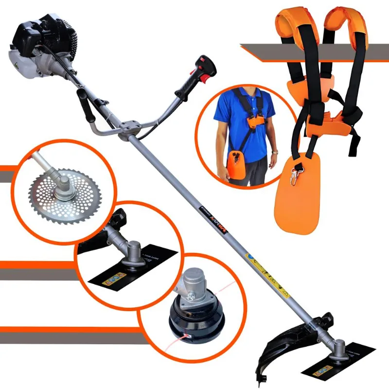 Cortador De Grama À Gasolina Anmax Cg430-b 43cc 1,7hp 12.000rpm Roçadeira Lateral Com Carretel De Nylon E Lâmina 2 Pontas + Disco Vida 40 Dentes