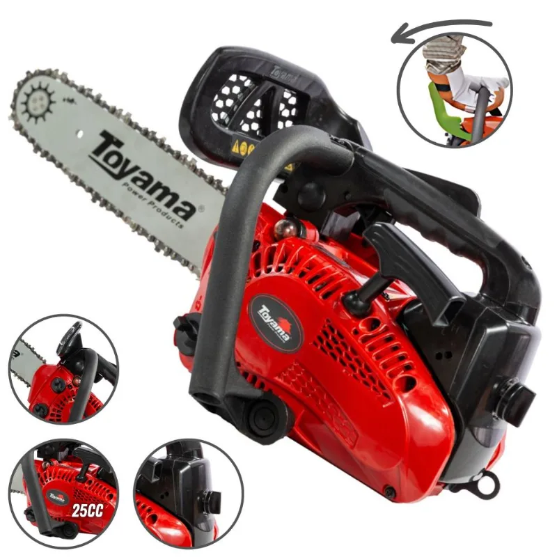 Motosserra Profissional Toyama Tcs25x À Gasolina 2t 25,4cc 1,14hp Alta Rotação E Alto Desempenho Sabre 12 Ideal Para Tarugamento E Corte De Galhos