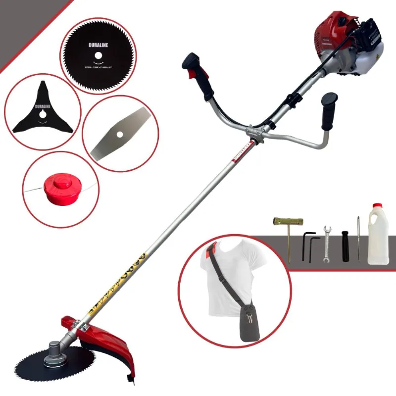 Roçadeira Aparador De Grama À Gasolina Kawashima Bcj620l 62cc 3hp 2t Completa Com Carretel De Nylon + Faca 2 Pontas + Faca 3 Pontas + Faca 80 Dentes