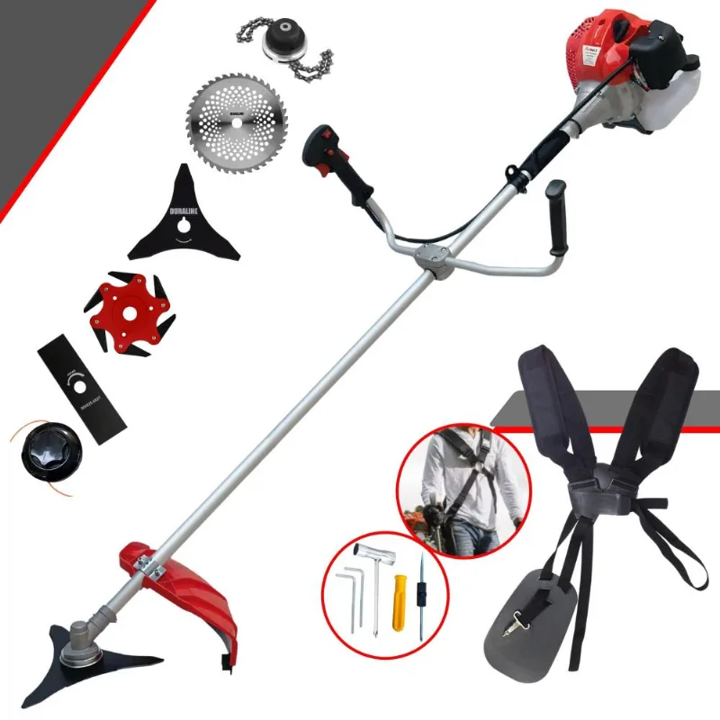Roçadeira Multifunções Anmax Cg430p À Gasolina 43cc 2hp Alta Rotação Para Todos Os Tipos De Trabalho Com Carretel Nylon + Kit De 5 Lâminas De Cortes