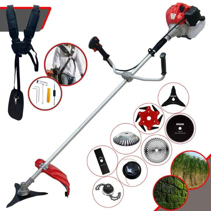 Roçadeira Multifunções Anmax Cg430p À Gasolina 43cc 2hp Alta Rotação Para Todos Os Tipos De Trabalho Com Carretel Nylon + Kit De 7 Opções De Cortes