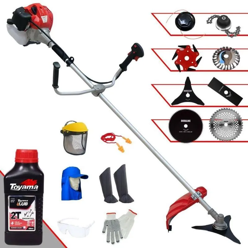 Roçadeira 8 Em 1 Anmax Cg520p 52cc 2,2hp + Epi + Óleo Toyama