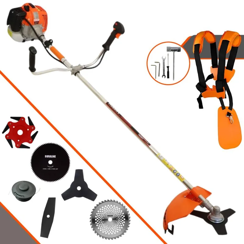 Roçadeira Lateral À Gasolina Vulcan Vr620-h 62cc 3hp 12.500rpm Alta Performance Roçadeira Completa Com Carretel De Nylon E Kit 5 Lâminas De Corte