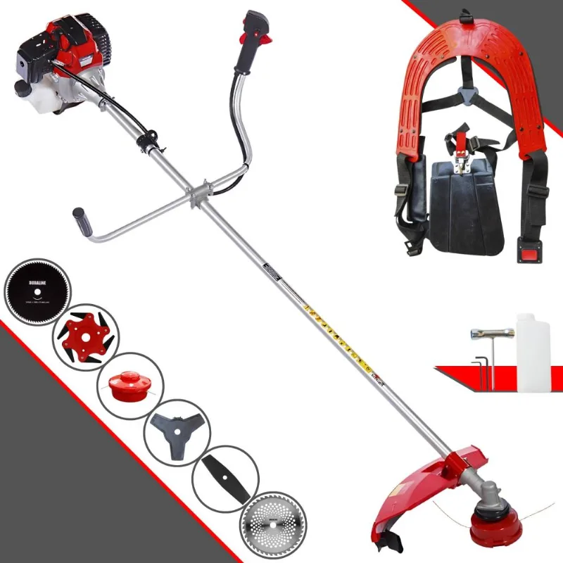 Roçadeira Profissional Com Sistema Antivibração À Gasolina Motor 2t Toyama Rt43l 2t 43cc 1,7hp 10000rpm Completa Multifuncional Com 6 Opções De Cortes