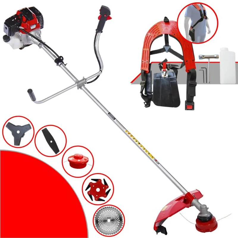 Roçadeira Toyama Rt43l À Gasolina 43cc 1,7hp 5 Em 1 Com Carretel Nylon E Lâmina 3 Pontas + Lâmina 2 Pontas + Lâmina 6 Pontas + Lâmina 40 Dentes Vídea