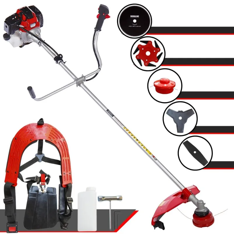 Roçadeira Toyama Rt43l 43cc À Gasolina 2t 1,7hp 10.000rpm Com Lâmina 2 Pontas + Lâmina 3 Pontas + Lâmina 6 Pontas + Lâmina 80 Dentes + Carretel Nylon