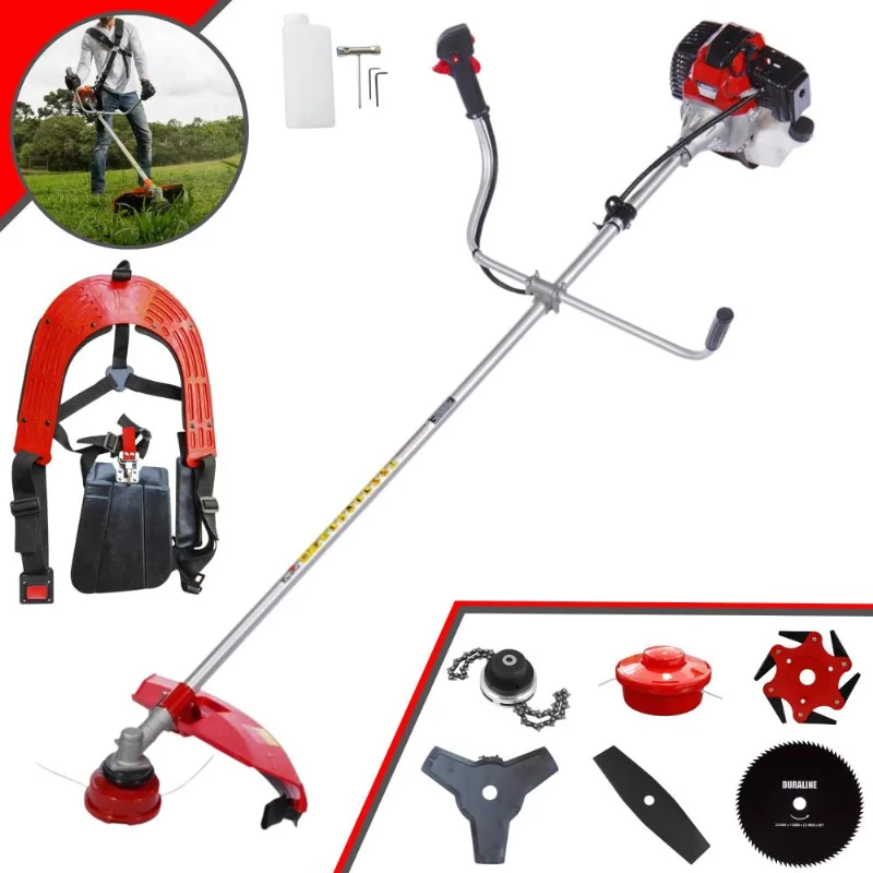 Roçadeira Com Sistema Anti-vibração Toyama Rt43-l 43cc 1,7hp Com Carretel + Faca 2 Pontas + Faca 3 Pontas + Faca 6 Pontas + Faca 80 Dentes + Trimmer