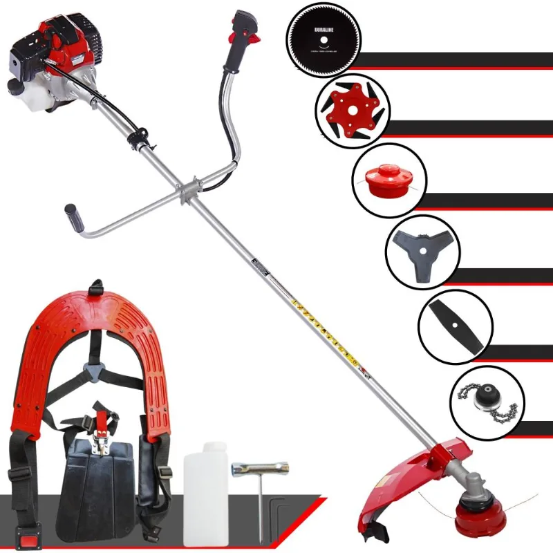 Roçadeira Profissional Toyama Rt52-l À Gasolina 2t 52cc 2hp 10.000rpm Com Carretel Nylon+ Facas 2 Pontas + 3 Pontas + 6 Pontas + 80 Dentes + Trimmer