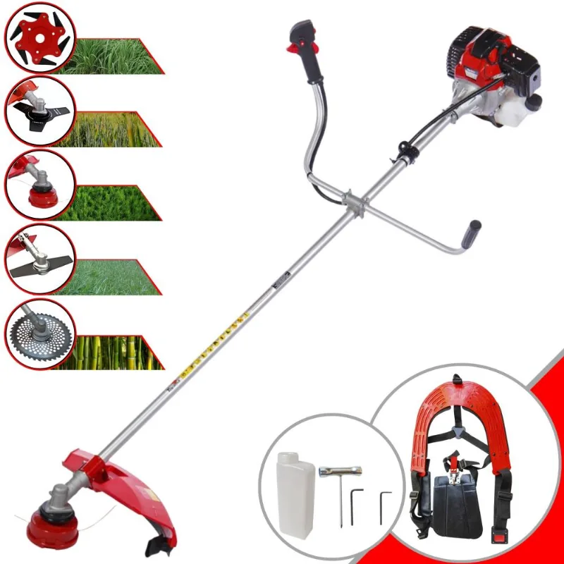 Aparador De Grama À Gasolina Toyama Rt52l 2 Tempos 52cc 2hp De Potência 10.000rpm Roçadeira Completa Com Carretel De Nylon E Kit 4 Lâminas De Corte
