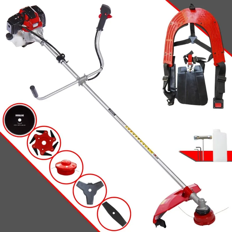 Roçadeira Multifuncional Lateral Toyama Rt52l À Gasolina 2t 2hp 52cc 10.000rpm + Kit Extra De Lâmina 3 Pontas, Lâmina 6 Pontas E Lâmina 80 Dentes