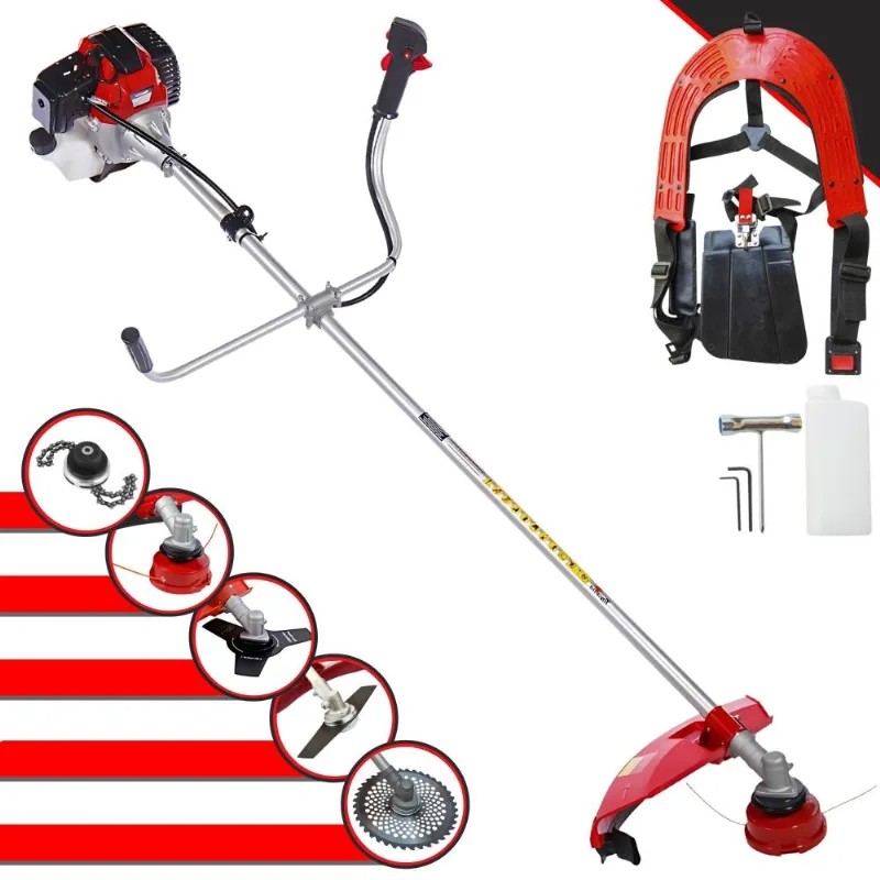 Roçadeira À Gasolina Toyama Rt52l Motor 2t 52cc 2hp 10.000rpm Alta Performance Roçadeira Completa Com Carretel De Nylon E Kit 4 Lâminas De Corte
