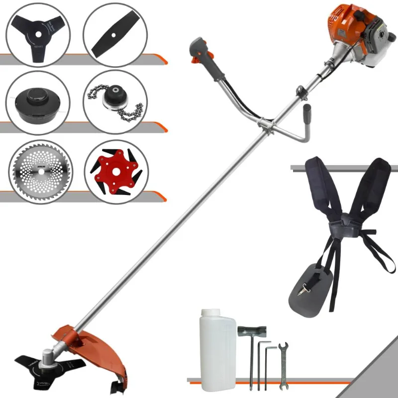 Roçadeira Multifuncional À Gasolina Tekna Rl520acntk 2t 52cc 2hp 9.000rpm Alta Performance Completa Com Carretel De Nylon E Kit 5 Lâminas De Corte