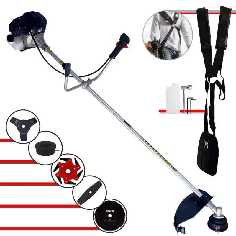 Roçadeira Com Sistema Antivibração Toyama Rt43lb25a À Gasolina 43cc 1,7hp C/ Carretel + Faca 2 Pontas + Faca 3 Pontas + Faca 6 Pontas + Faca 80 Dentes