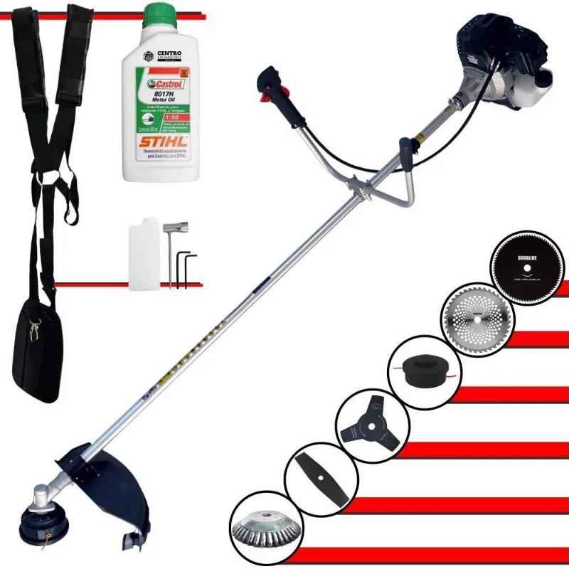 Roçadeira Toyama + Faca 2p 3p 40d 80d + Escova + Óleo Stihl