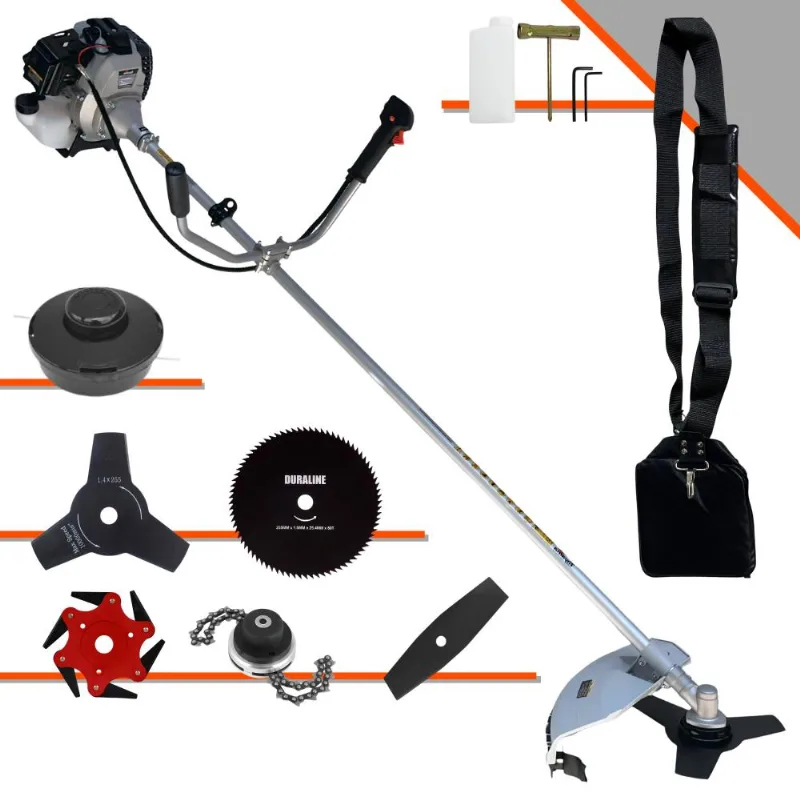 Roçadeira Com Sistema Anti-vibração Toyama Tbc43-h 43cc 1,7hp Com Carretel + Faca 2 Pontas + Faca 3 Pontas + Faca 6 Pontas + Faca 80 Dentes + Trimmer