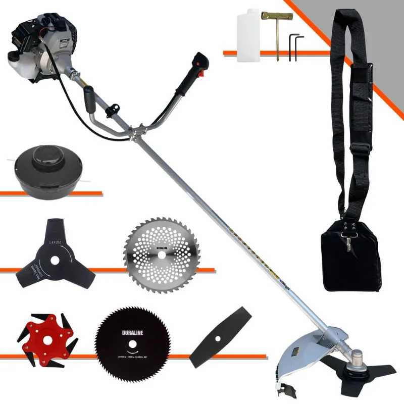 Roçadeira Toyama Tbc43h À Gasolina 2t 1,7hp 43cc Com Carretel + Faca 2 Pontas + Faca 3 Pontas + Faca 6 Pontas + Faca 40 Dentes Vídea + Faca 80 Dentes