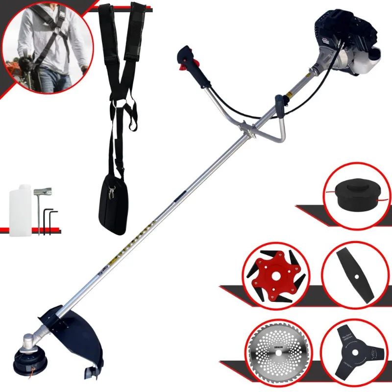 Roçadeira Completa À Gasolina Toyama Rt43lb-25a 1,7hp 43cc 10.000rpm Com Carretel De Nylon E Facas 3 Pontas + 2 Pontas + 6 Pontas + 40 Dentes De V? Roçadeira Completa À Gasolina Toyama Rt43lb-25a 1,7hp 43cc 10.000rpm Com Carretel De Nylon E Facas 3 Pontas + 2 Pontas + 6 Pontas + 40 Dentes De Vídea