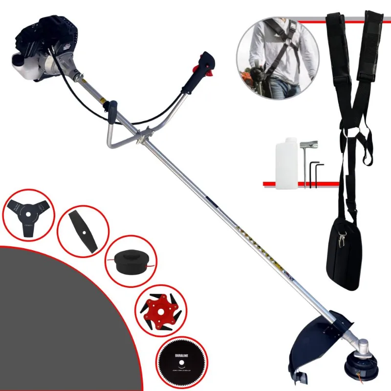 Roçadeira À Gasolina Toyama Rt43lb25a 43cc 1,7hp 5 Em 1 Com Carretel De Nylon + Lâmina 2 Pontas + Lâmina 3 Pontas + Lâmina 6 Pontas + Lâmina 80 Dentes
