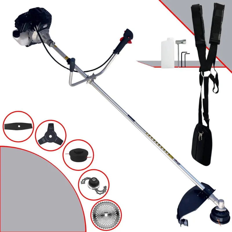 Roçadeira À Gasolina Toyama Rt43lb25a Motor 2t 43cc 1,7hp 10.000rpm Alta Performance Roçadeira Completa Com Carretel De Nylon E Kit 4 Lâminas De Corte