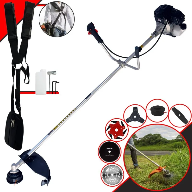 Roçadeira Com Sistema Antivibração Toyama Rt43lb25a À Gasolina 43cc 1,7hp Alta Rotação Ideal Para Todos Os Tipos De Trabalhos Com 6 Opções De Cortes