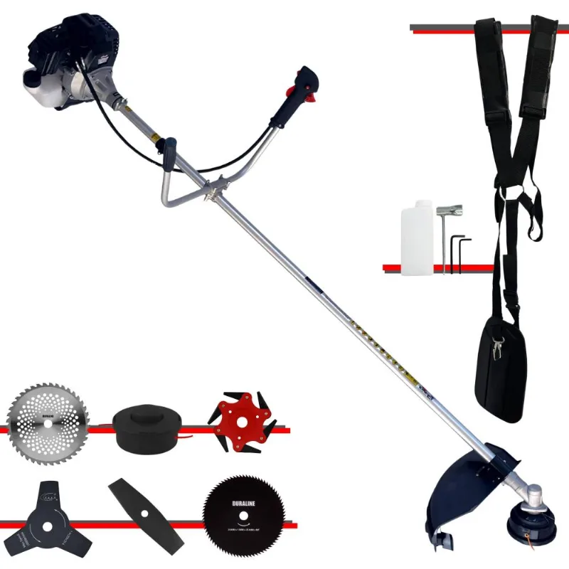 Roçadeira À Gasolina Toyama Rt43lb25a 43cc 1,7hp Com Carretel Nylon + Faca 2 Pontas + Faca 3 Pontas + Faca 6 Pontas + Faca 40 Dentes + Faca 80 Dentes