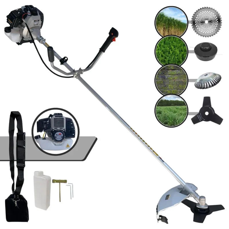 Roçadeira Multifuncional Toyama Tbc43h À Gasolina 2t 43cc 12.000rpm 1,7hp De Potência Com Carretel + Faca 3 Pontas + Faca 40 Dentes + Escova De A? Roçadeira Multifuncional Toyama Tbc43h À Gasolina 2t 43cc 12.000rpm 1,7hp De Potência Com Carretel + Faca 3 Pontas + Faca 40 Dentes + Escova De Aço