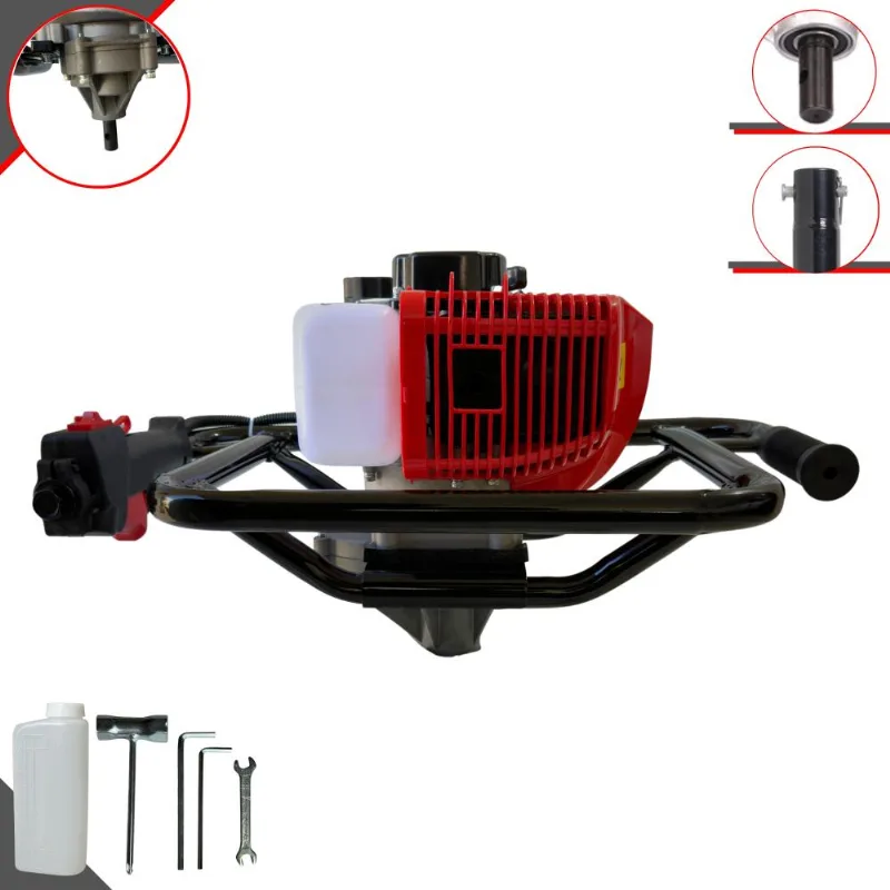 Perfurador De Solo Polaca Cavadeira Sem Broca Anmax Gd520-b À Gasolina 52cc 2,2hp Alta Rotação E Performance Para Construção Civil
