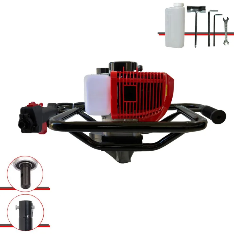 Trado Motorizado Sem Broca À Gasolina Anmax Gd520b 52cc 2,2hp 7.000rpm Perfurador De Solo Profissional