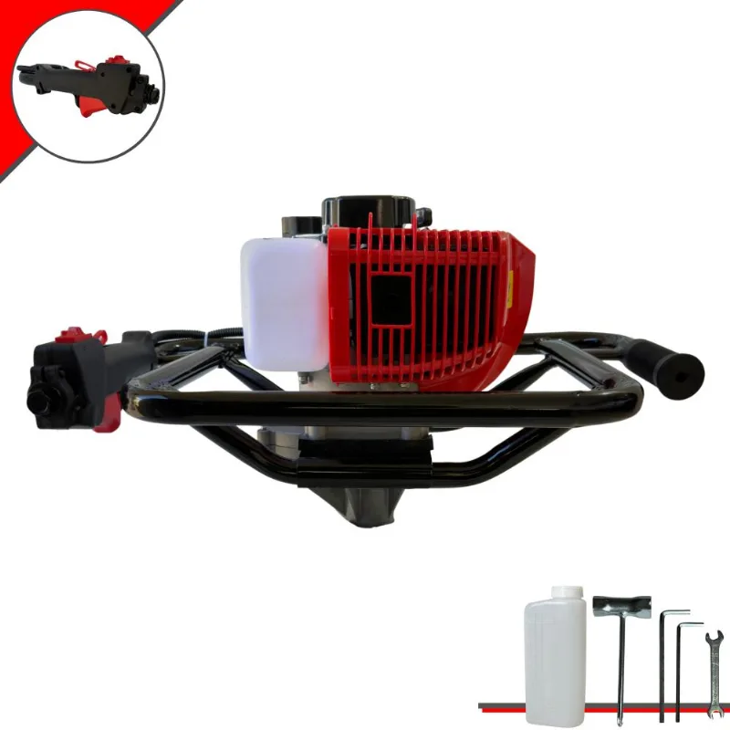 Perfurador De Solo Máquina Fura Terra Trado Motorizado Sem Broca Anmax Gd520b À Gasolina 2 Tempos 52cc 2,2hp 7.000rpm Profissional