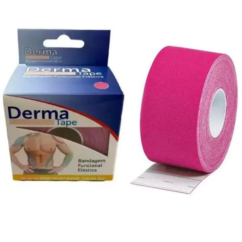 Bandagem Derma Tape Funcional Elástica 5x500cm Rosa BANDAGEM DERMA TAPE FUNCIONAL ROSA ELAST