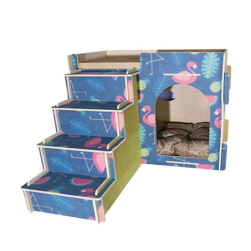 Casa E Toca Para Gato Com Escada, Almofada E Arranhador