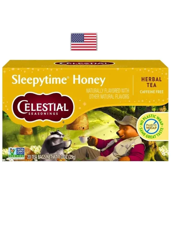 CELESTIAL CHA SLEEPYTIME HONEY 29g 20P - Chá sabor mel. Origem: Estados Unidos