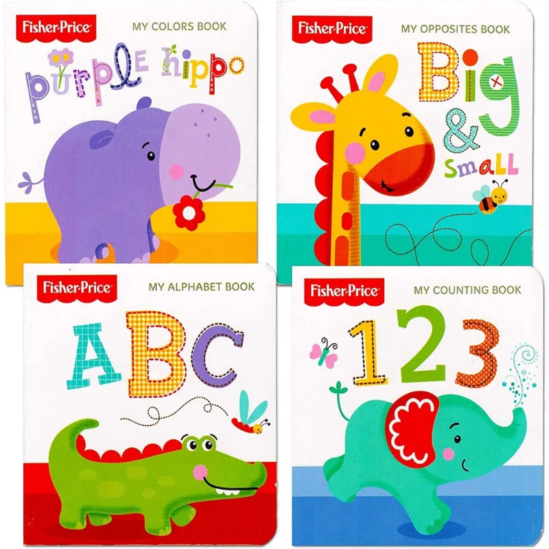Fisher-Price Livro 4 Livros Criança (abc, Cores, Números, Oposto)