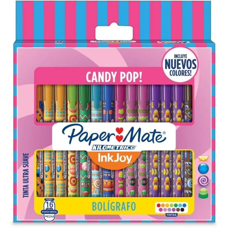 Caneta Esferografica KM 100 CANDY POP 16CORES