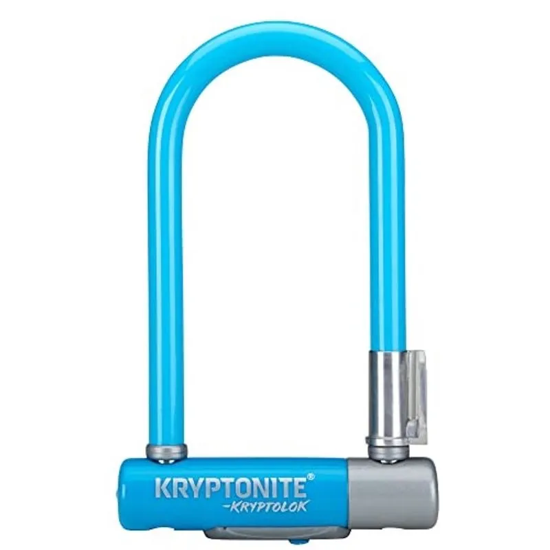 Kryptonita Kryptolok Mini-7 12.7mm U-Lock Bicycle Lock com suporte FlexFrame-U - Azul claro